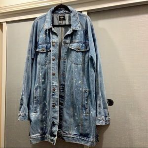 Forever 21 long denim bleached jacket XL